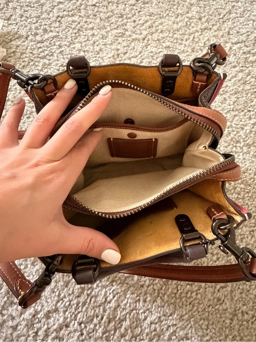 Coach Burgundy Leather Crossbody with Brown Strap vintage
